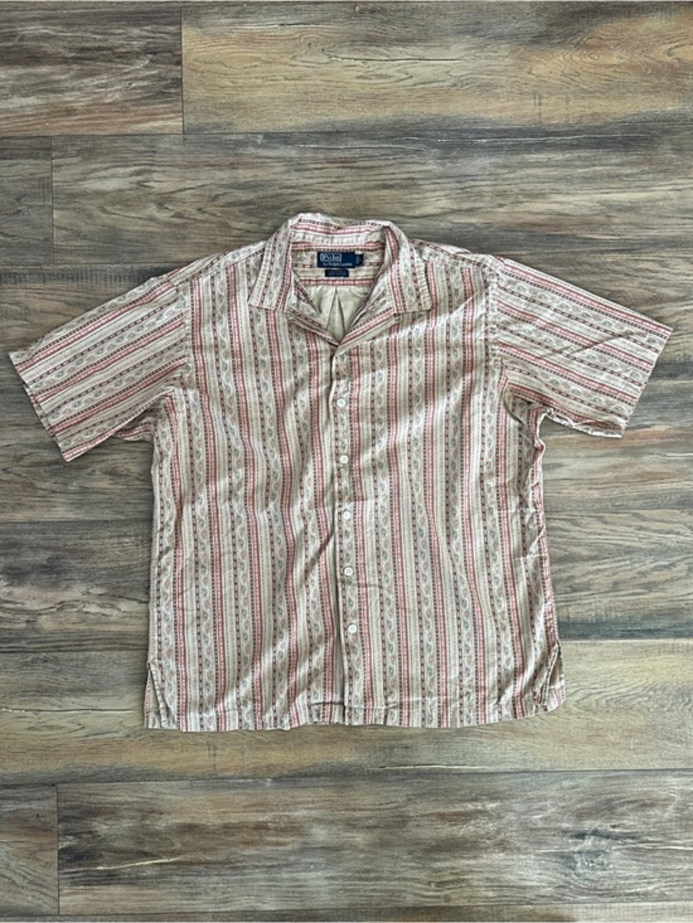 Vintage Polo Ralph Lauren Paisley Print Camp Collar Button Down Shirt Large
